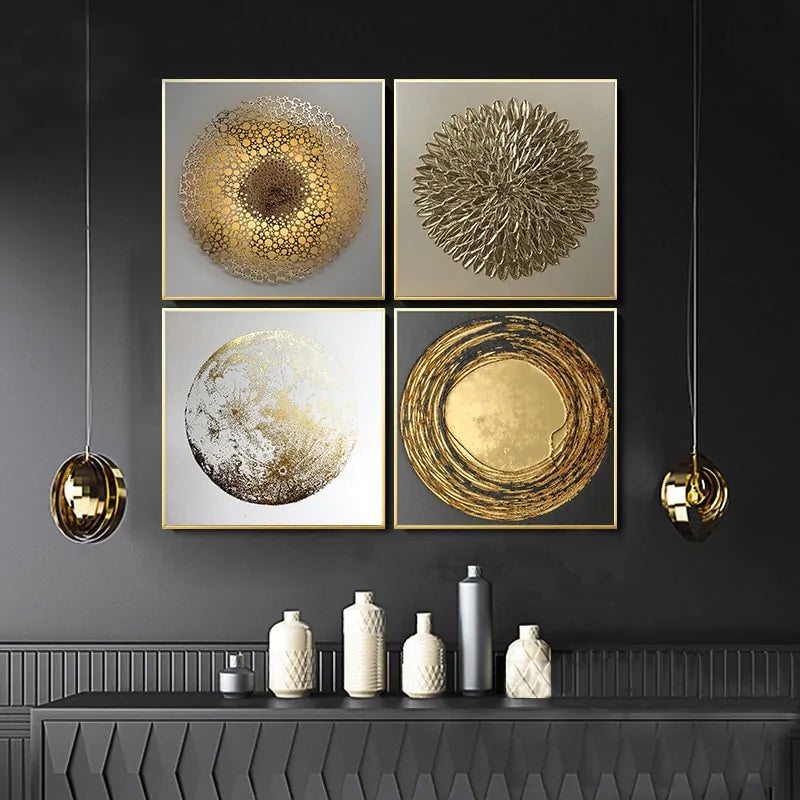 Abstract Gold Luxury Nordic Canvas Art Posters