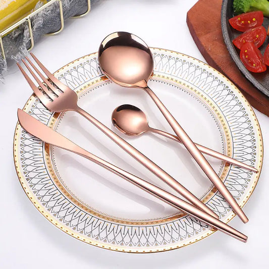 Luxury Gold-Plated Stainless Steel Cutlery Set – Elegant Dining by N.G.I Goods