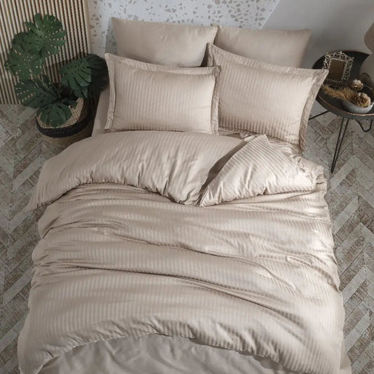 Double Satin Duvet Cover Set - 100% Cotton Ultra-Soft Satin Bedding | Breathable & Skin-Friendly