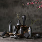 Elegant Frosted Black Ceramic Vases – Timeless Sophistication for Home Décor