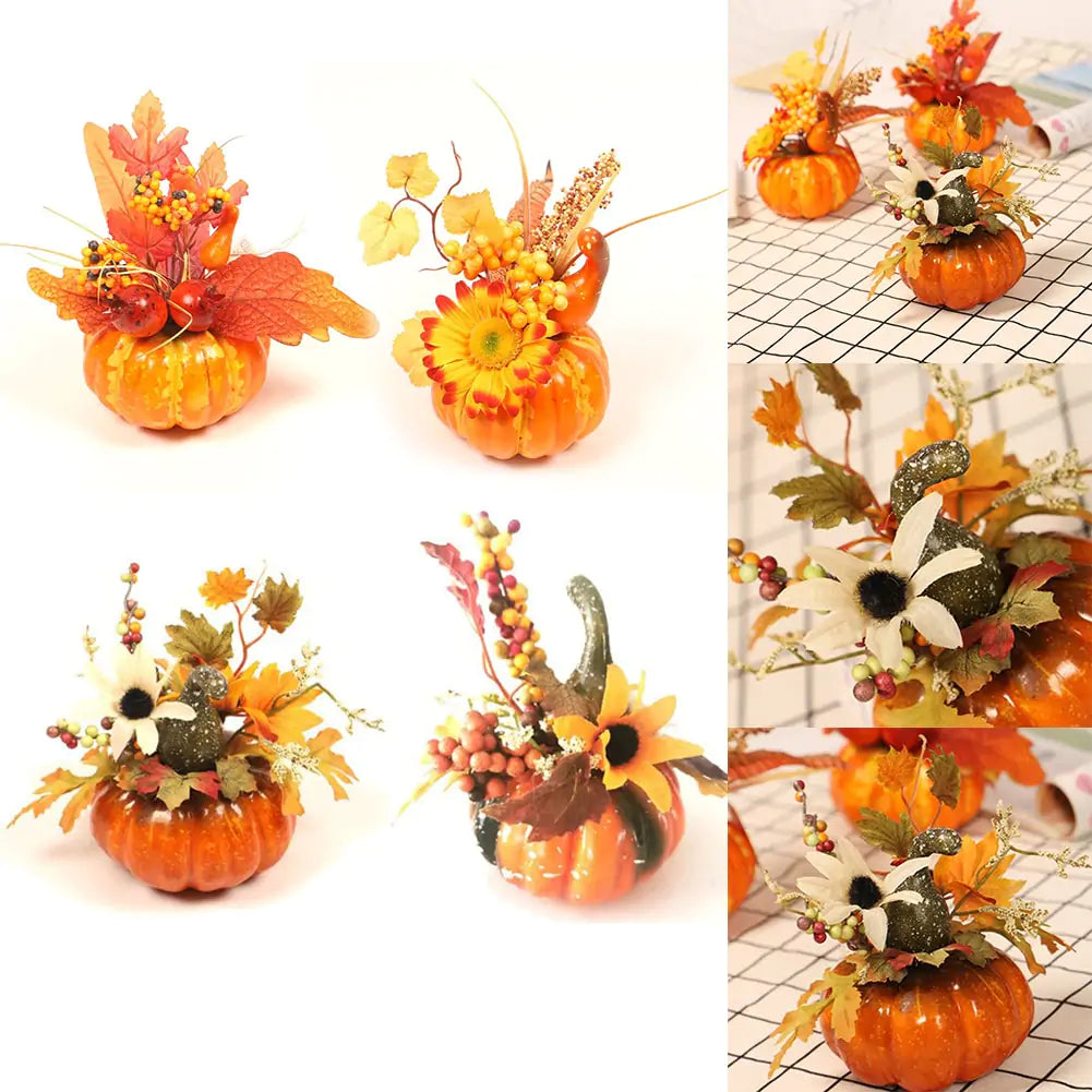 Festive Artificial Pumpkin Decorations – Perfect for Autumn & Halloween Décor