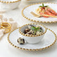 Nordic Gold Bead Ceramic Dinner Plates - Luxurious Artisan Tableware for Sophisticated Dining