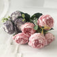 Elegant Silk Peony Artificial Flower Bouquet – Lifelike Roses for Home Décor and Special Occasions