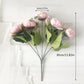 Elegant Silk Peony Artificial Flower Bouquet – Lifelike Roses for Home Décor and Special Occasions