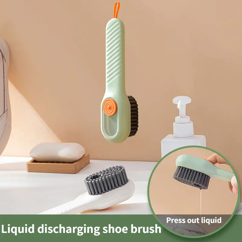 Liquid Discharging Shoe and Laundry Cleaning Brush – Easy Scrub with Automatic Soap Dispenser