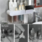 Convenient Toothbrush and Cosmetics Organizer – Maximize Bathroom Space with a Sleek, All-in-One Storage Solution