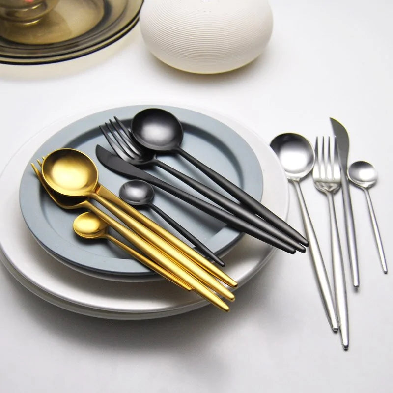 Luxury Stainless Steel Tableware Set – Modern Elegance by N.G.I Goods