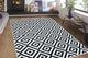 Modern Black and White Pyramid Non-Slip Area Rug – Aksu 120x180 cm Geometric Floor Carpet for Living Room & Bedroom