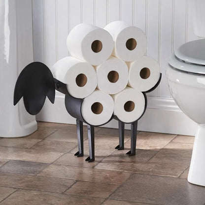 Charming Sheep Decorative Toilet Paper Holder – Fun Bathroom Organizer for Toilet Paper Rolls, Wall-Mounted or Floor Standing