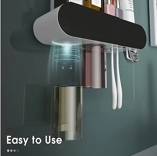 Convenient Toothbrush and Cosmetics Organizer – Maximize Bathroom Space with a Sleek, All-in-One Storage Solution