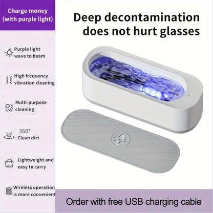 Portable Ultrasonic Cleaner for Jewelry and Glasses