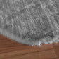 Luxury Gray Faux Fur Rug – Soft Area Rug with Suede Backing for Bedroom & Living Room, 100x140 cm