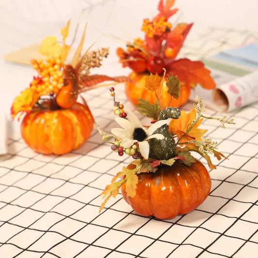 Festive Artificial Pumpkin Decorations – Perfect for Autumn & Halloween Décor