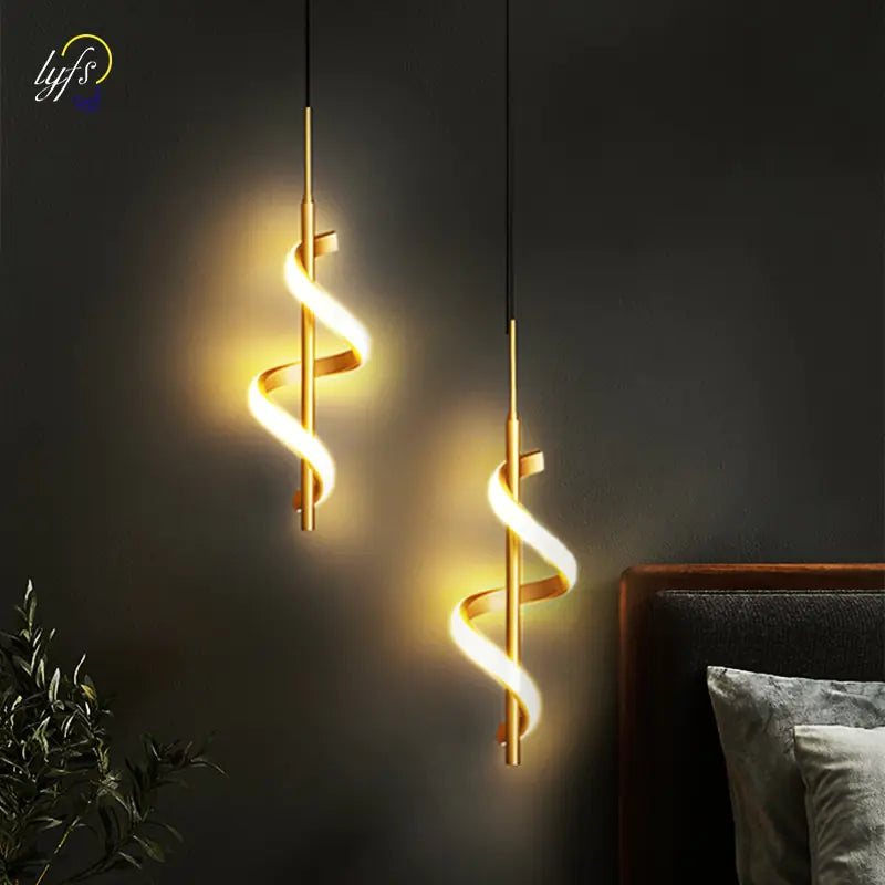 Elegant Spiral LED Pendant Lamp - Modern Lighting for Stylish Homes