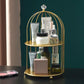 Elegant Iron Storage Shelves Organizer – Birdcage Design for Stylish Home Organization