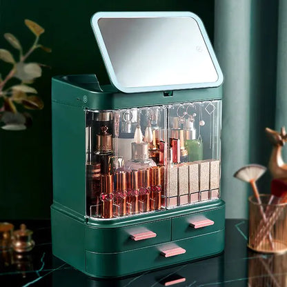 LED Desktop Storage Box – The Ultimate Organizer with Smart LED Illumination for Effortless Beauty