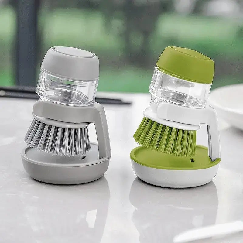 Kitchen Scrub Brush for Household Cleaning - Multi-Use Soap Dispensing Dish Brush