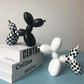 Modern Checkerboard Balloon Dog Sculpture – Contemporary Home Decor Accent