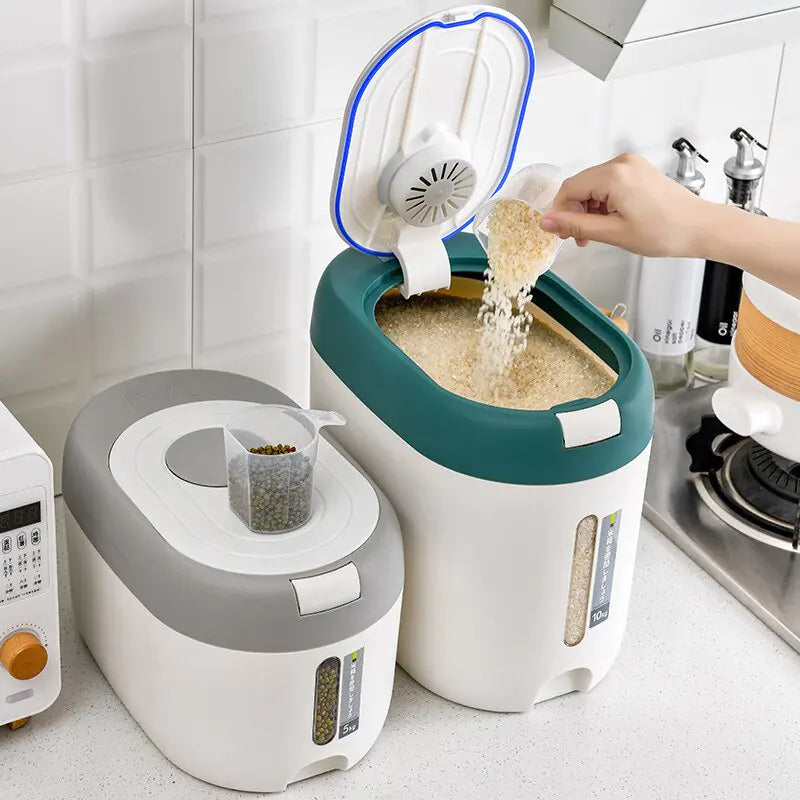 Automatic Food Storage Bin | Moisture-Proof Rice, Grain, and Pet Food Organizer | 5KG & 10KG