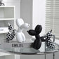 Modern Checkerboard Balloon Dog Sculpture – Contemporary Home Decor Accent