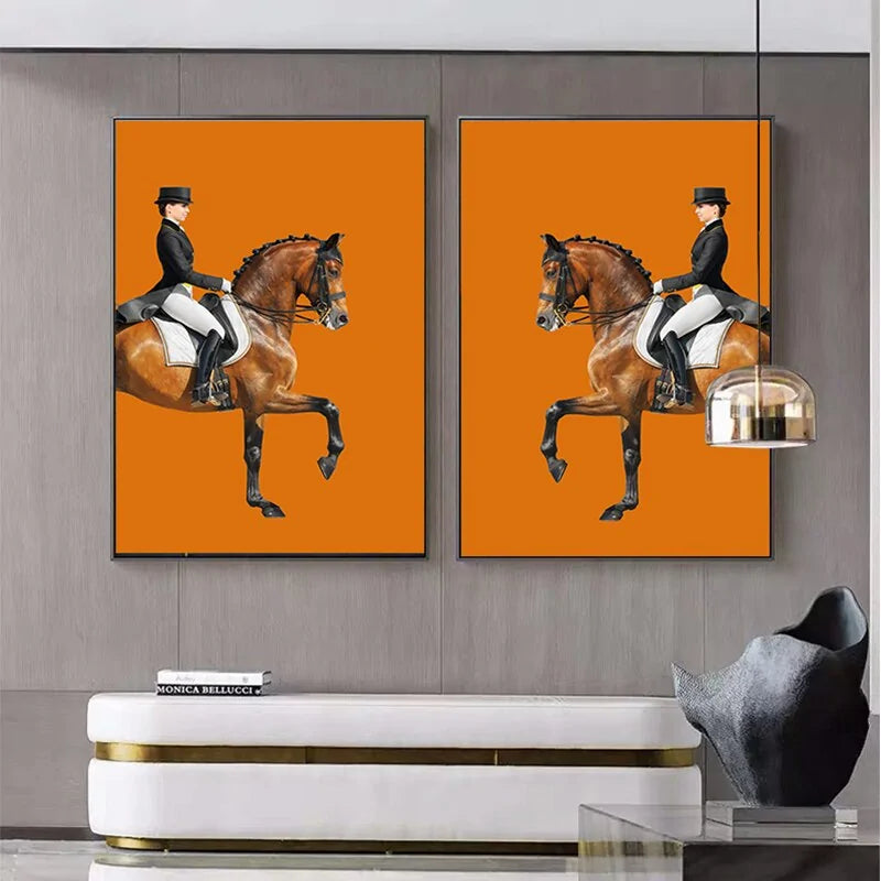 Abstract Knight on Horseback Canvas Art