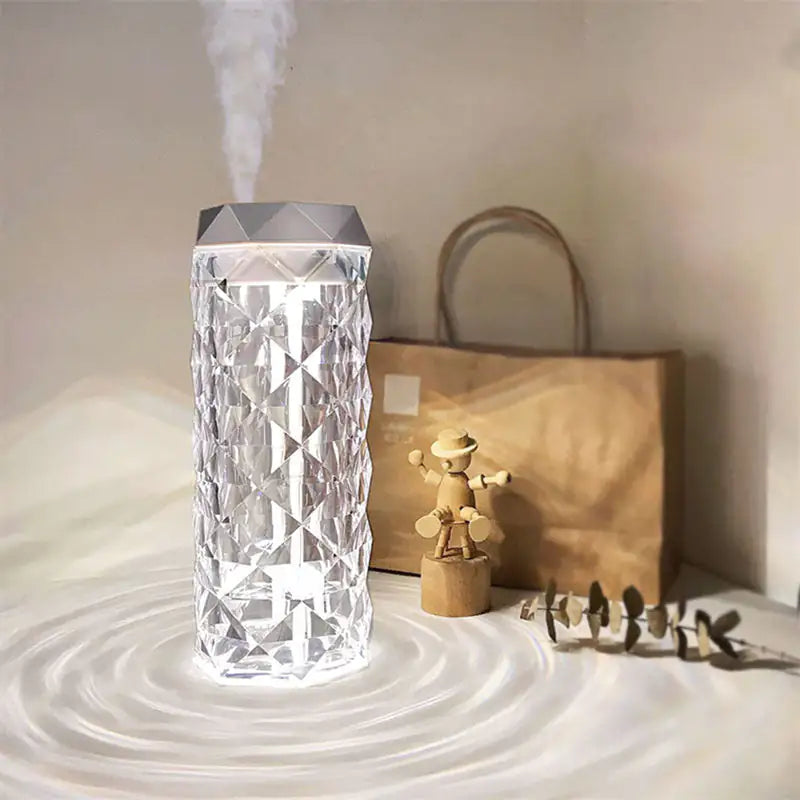 Crystal Elegance Ultrasonic Humidifier - Illuminate and Refresh Your Living Space