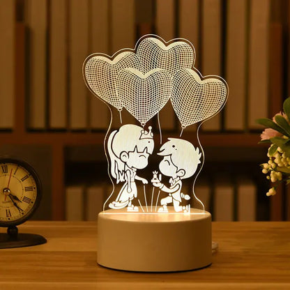 3D Acrylic Night Lamp (25+ Different Designs) | USB-Powered Decorative Light with Adjustable Brightness