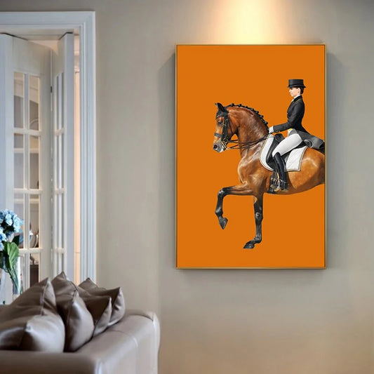 Abstract Knight on Horseback Canvas Art