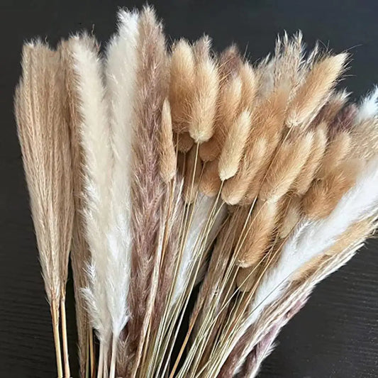 Boho Artificial Feather Bouquet – 100-Piece Decorative Faux Pampas Grass for Home, Office, and Event Decor (45 cm)