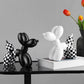 Modern Checkerboard Balloon Dog Sculpture – Contemporary Home Decor Accent