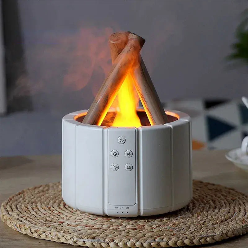 Remote Control Aroma Diffuser – Modern Ultrasonic Essential Oil Diffuser with Realistic Flame Effect