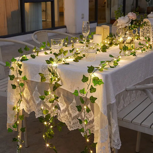 Enchanting Flower Green Leaf String Lights – Perfect for Indoor & Outdoor Decor