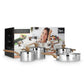 Serenk Definition 7-Piece Stainless Steel Cookware Set | 18/10 Scratch-Resistant Steel | Capsule Bottom