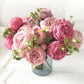 Elegant Silk Peony Artificial Flower Bouquet – Lifelike Roses for Home Décor and Special Occasions