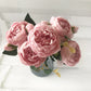 Elegant Silk Peony Artificial Flower Bouquet – Lifelike Roses for Home Décor and Special Occasions