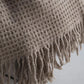 Aksu Brighton Collection Beige Waffle Blanket