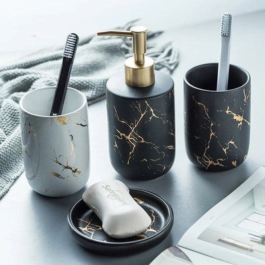 Luxury Ceramic Eco-Friendly Bathroom Accessory Set – Elevate Your Bathroom Décor