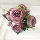 Elegant Silk Peony Artificial Flower Bouquet – Lifelike Roses for Home Décor and Special Occasions