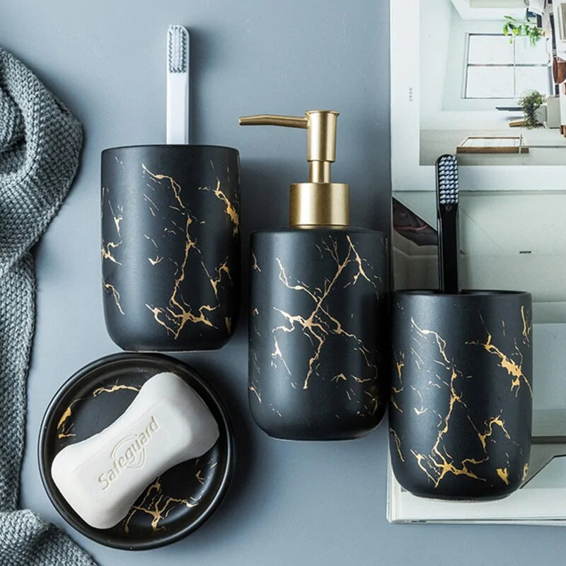 Luxury Ceramic Eco-Friendly Bathroom Accessory Set – Elevate Your Bathroom Décor